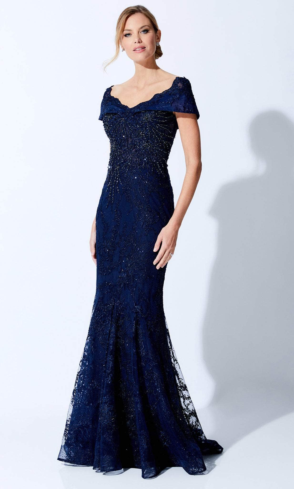 Laced Off-Shoulder Formal Gown