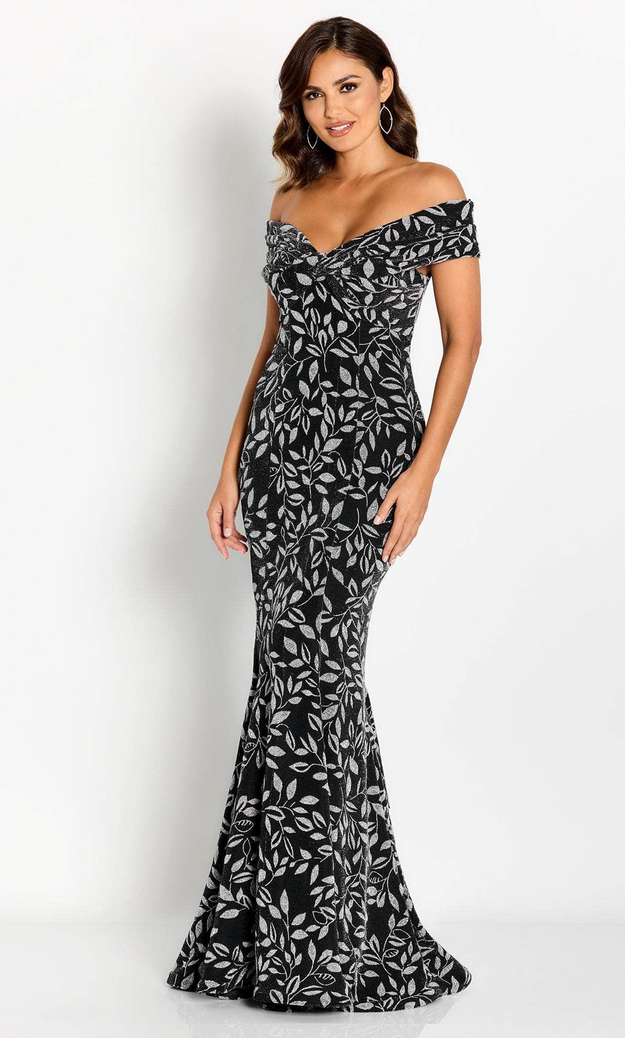 Foliage Motif Evening Gown