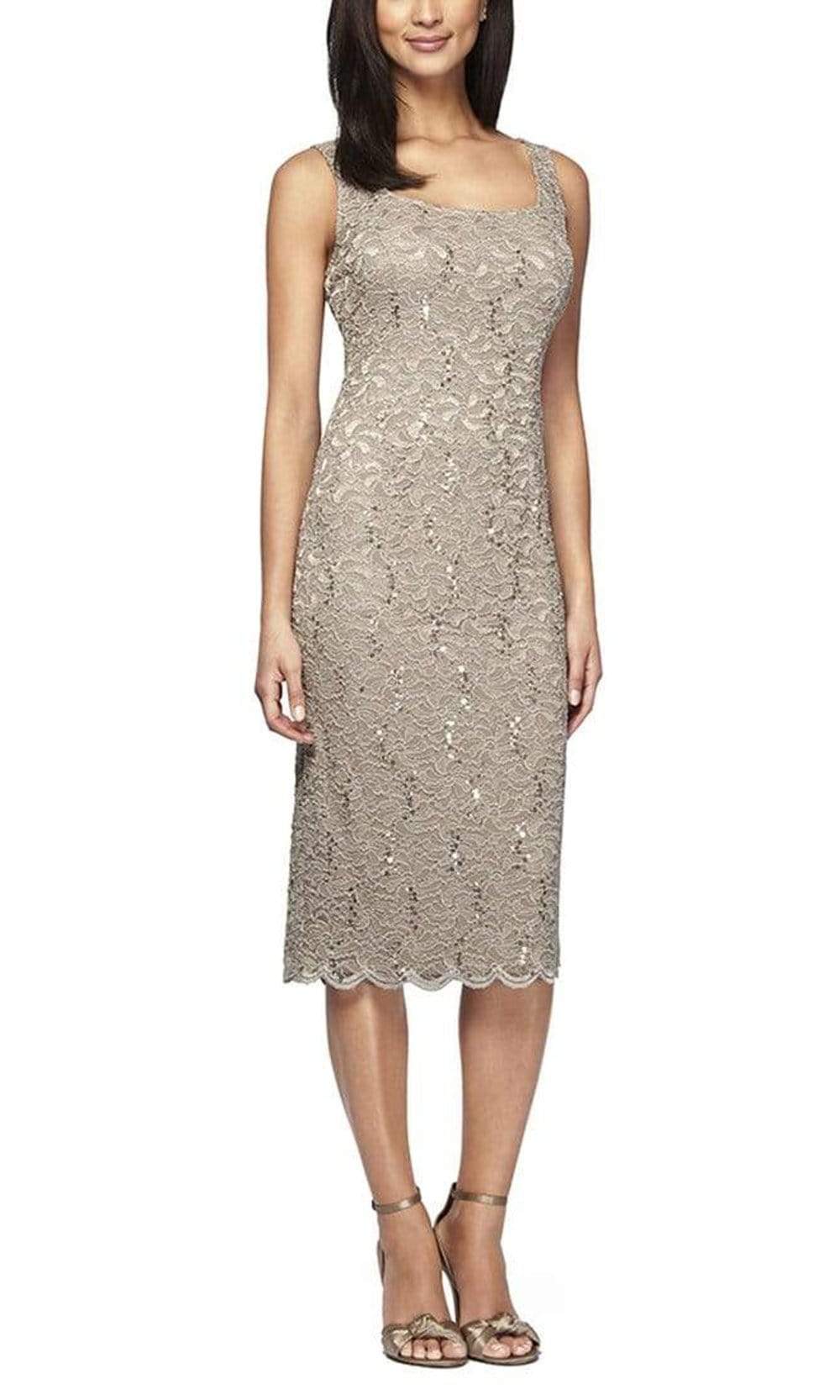 212264 Two-Piece Scallop Lace Jacket Dress