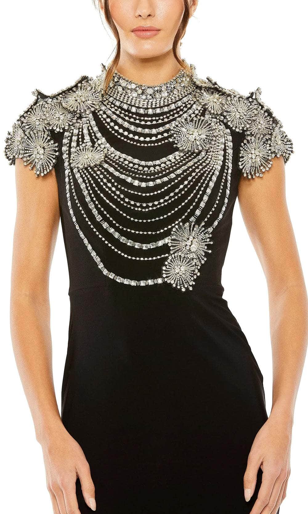 Crystal Beaded Sheath Evening Dress