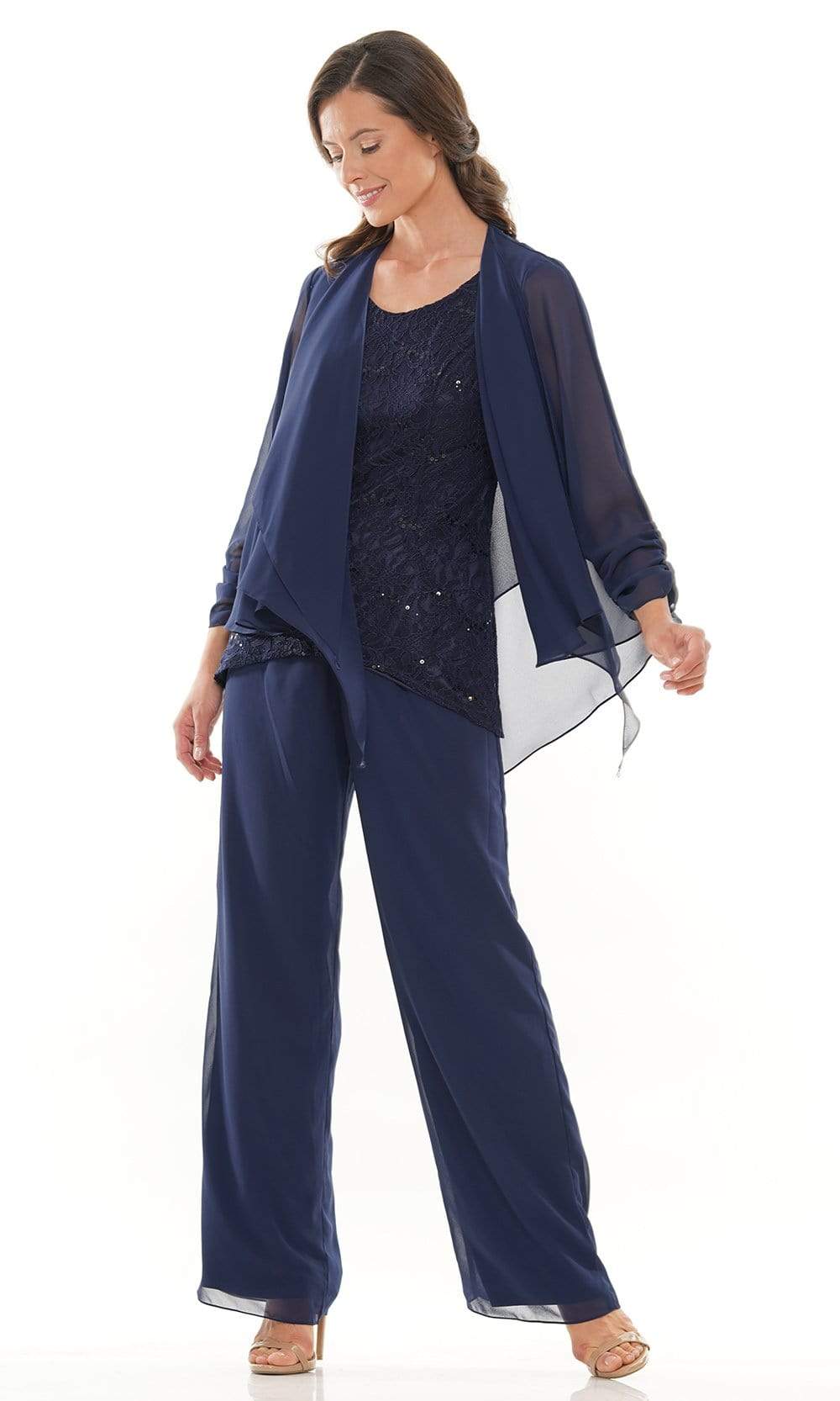 M303 Three-Piece Chiffon Lace Pantsuit