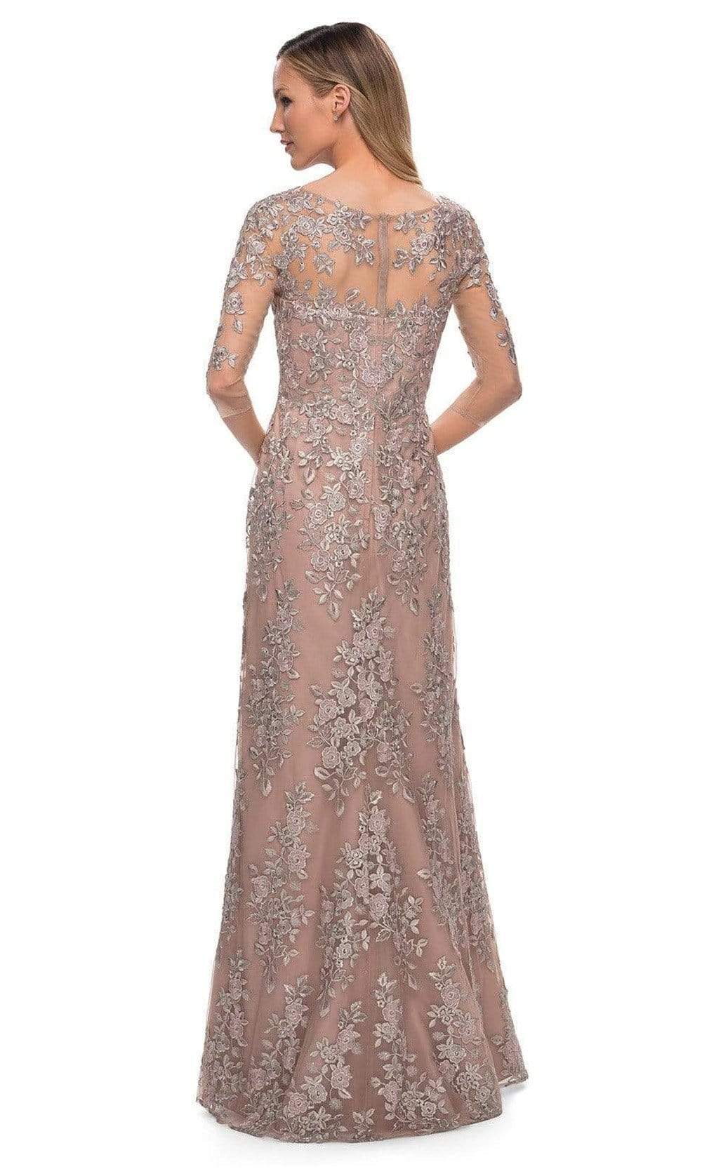 29225 Illusion Embroidered Formal Long Mother of the Bride Dress