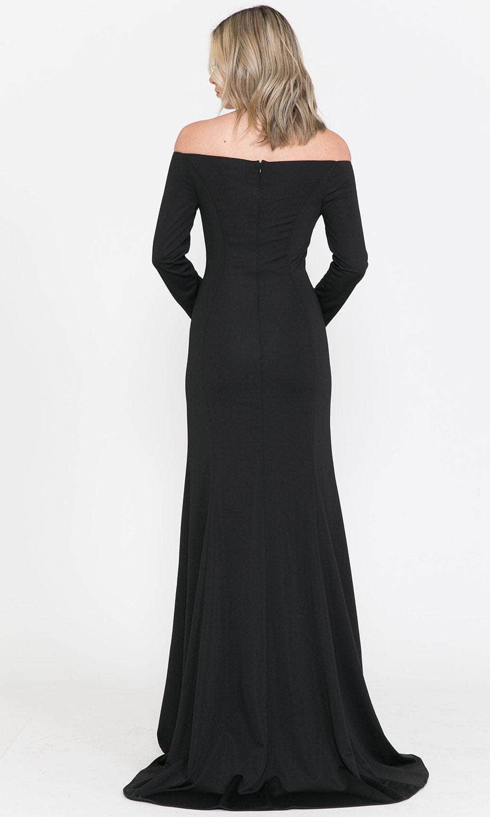 Off-The-Shoulder Long Sleeve Fitted Gown