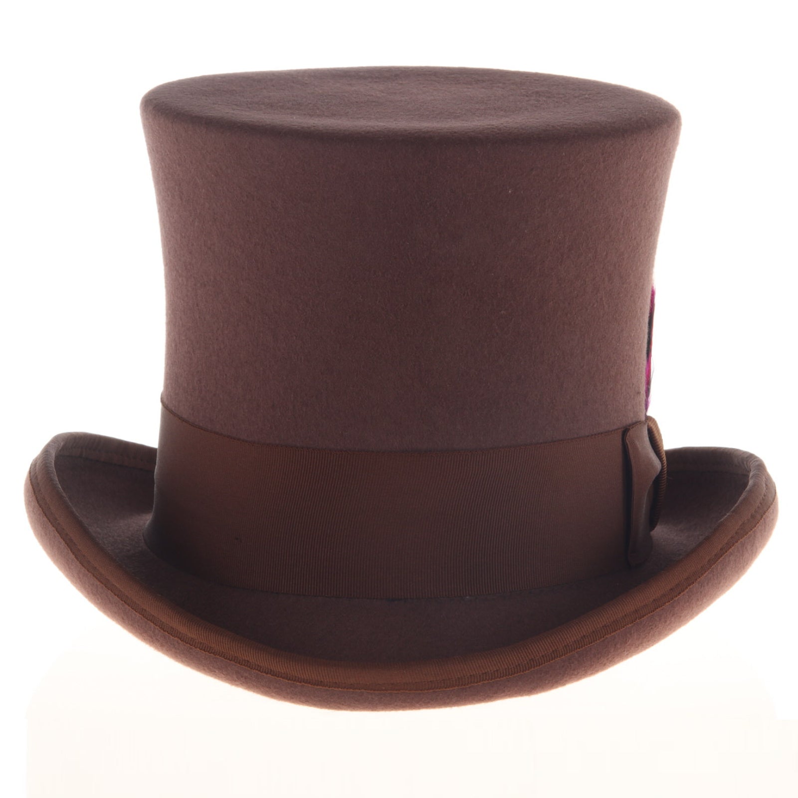 Men’s Tall 100% Wool Dress Top Hat in Brown