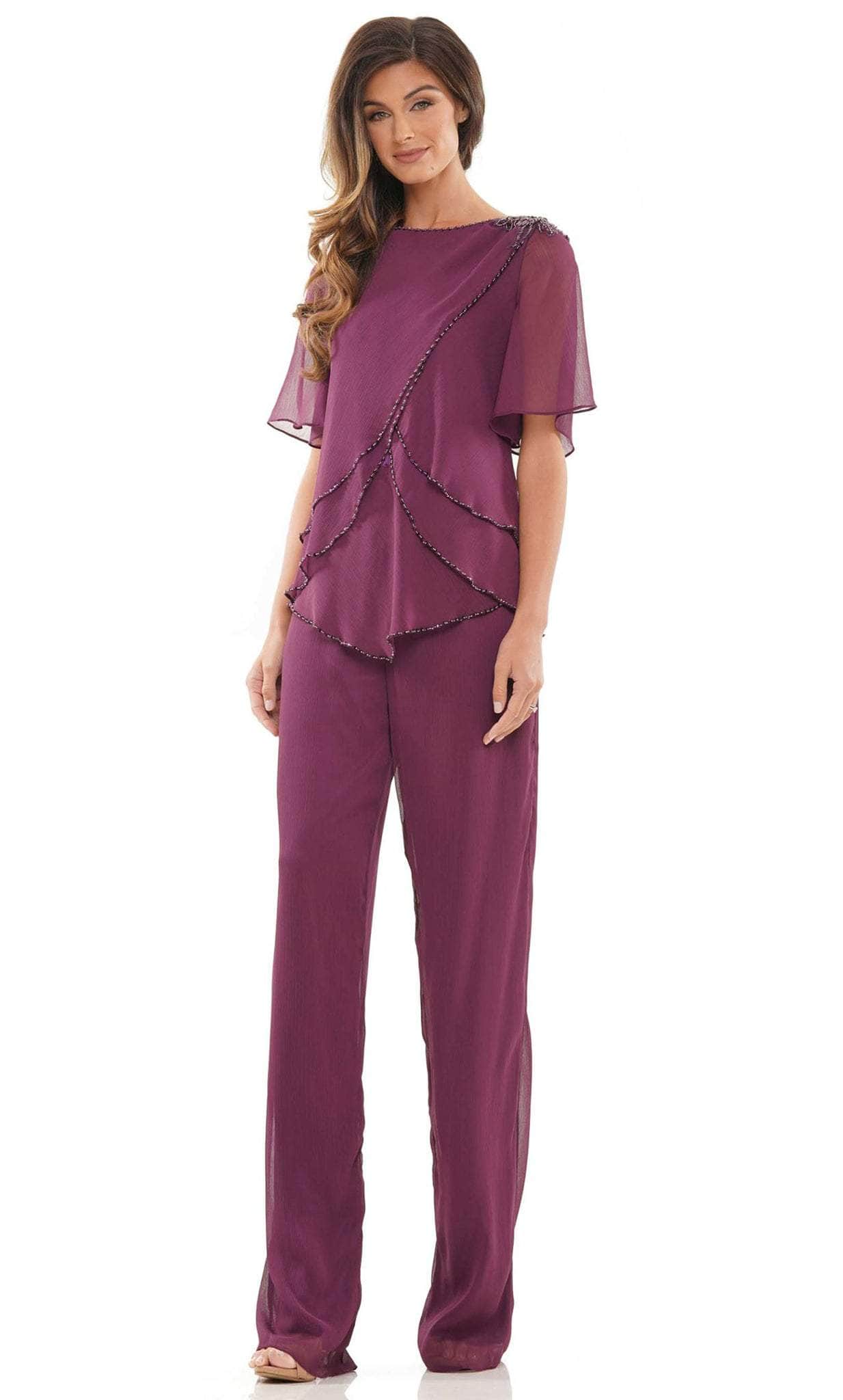 Short Sleeves Bateau Neck Pantsuit