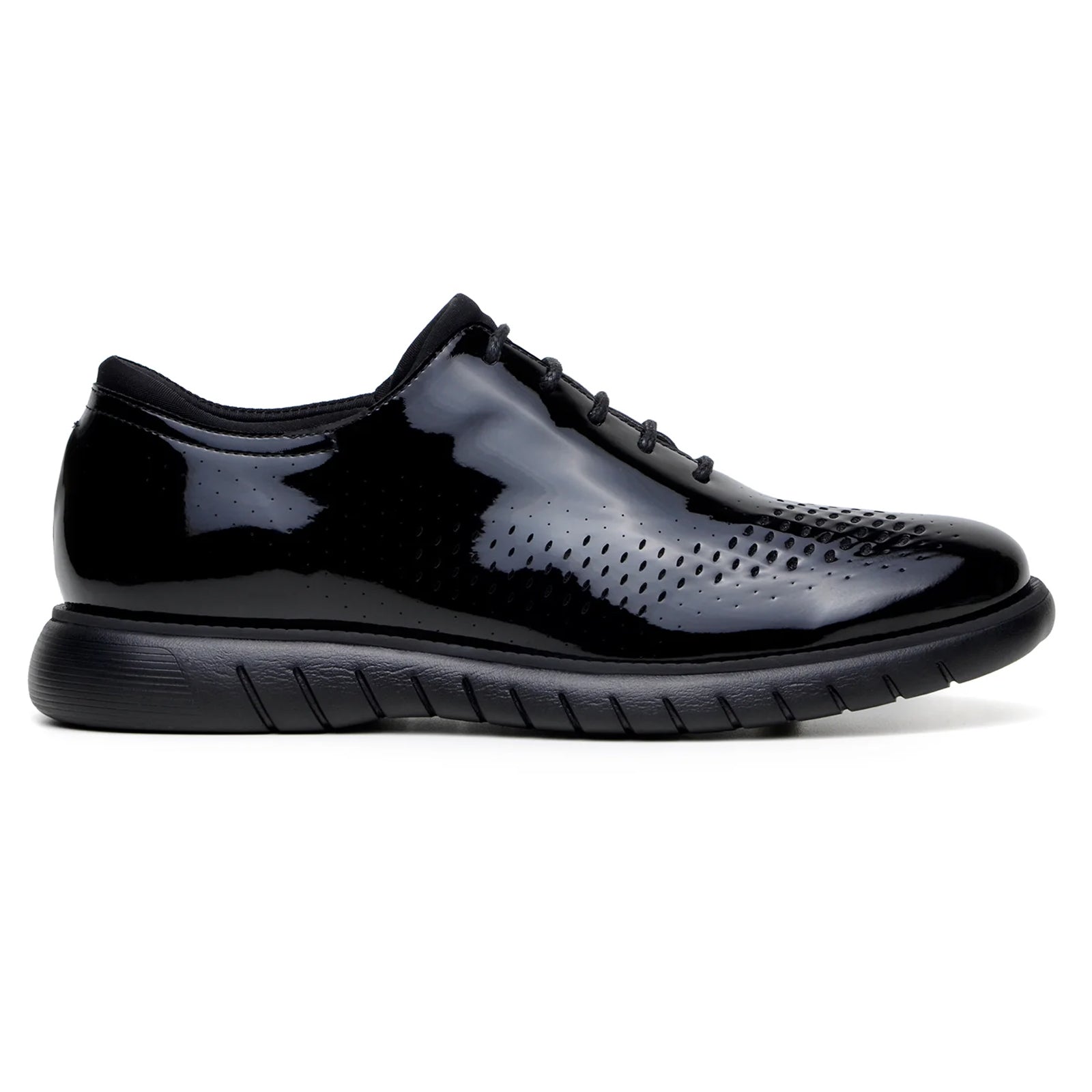 Men’s Belvedere Maxim Patent Leather Tuxedo Dress Sneaker in Black