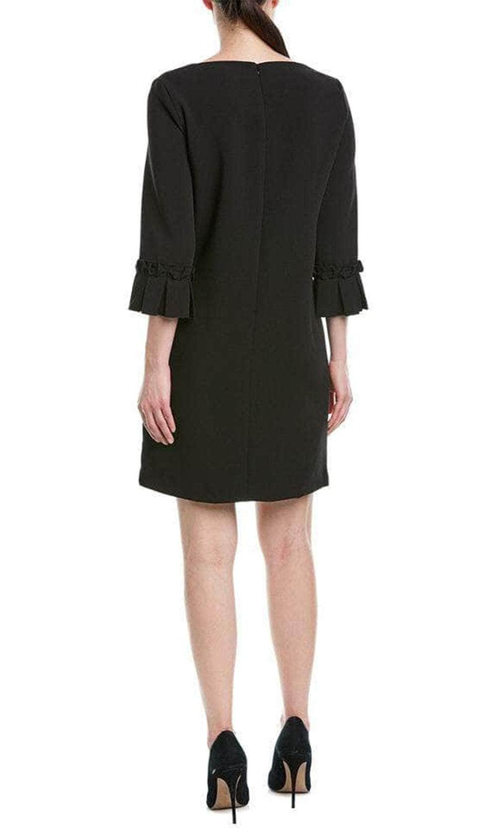 Pleated Long Sleeve Cocktail Dress