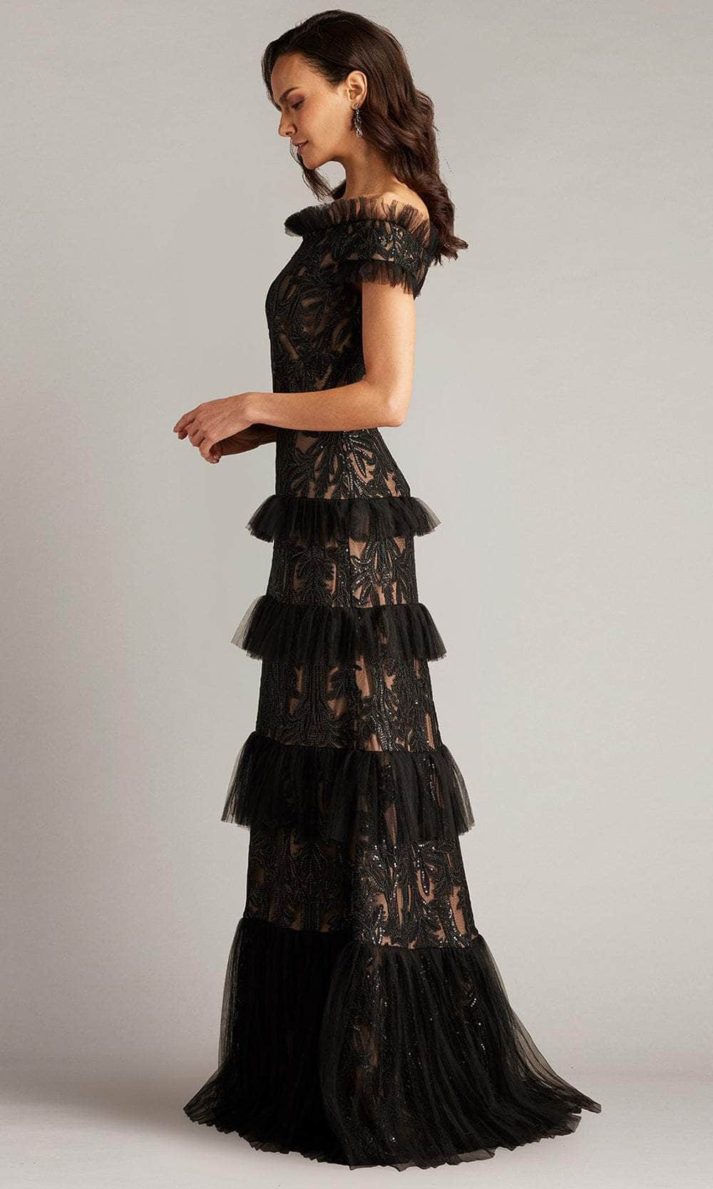 Tiered Lace Evening Gown