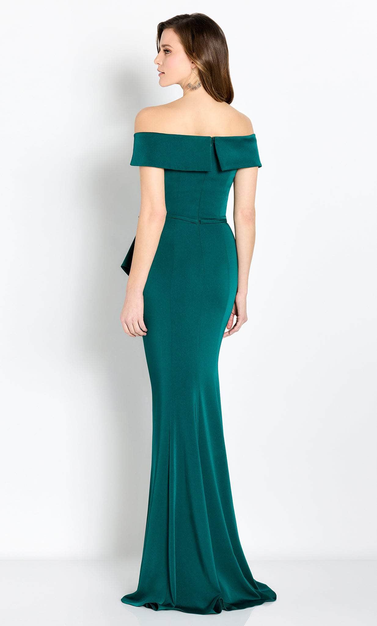 Draped Off Shoulder Evening Gown