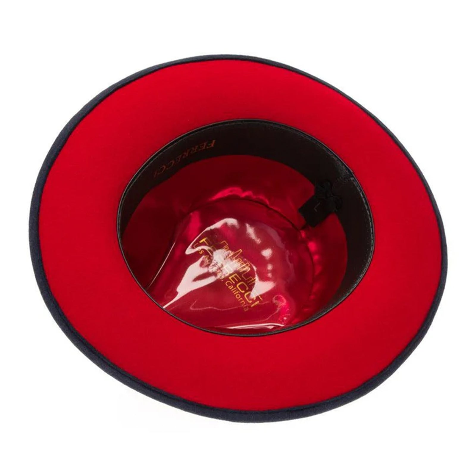 Men’s Classic Two Tone Fedora Dress Hat in Navy & Red