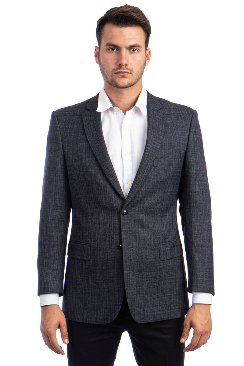 Men’s Two Button Summer Weave Pattern Blazer in Grey