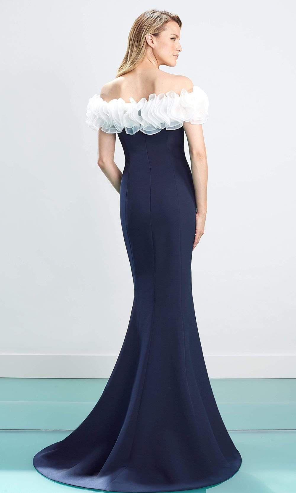 1461 Ruffled Off Shoulder Long Gown