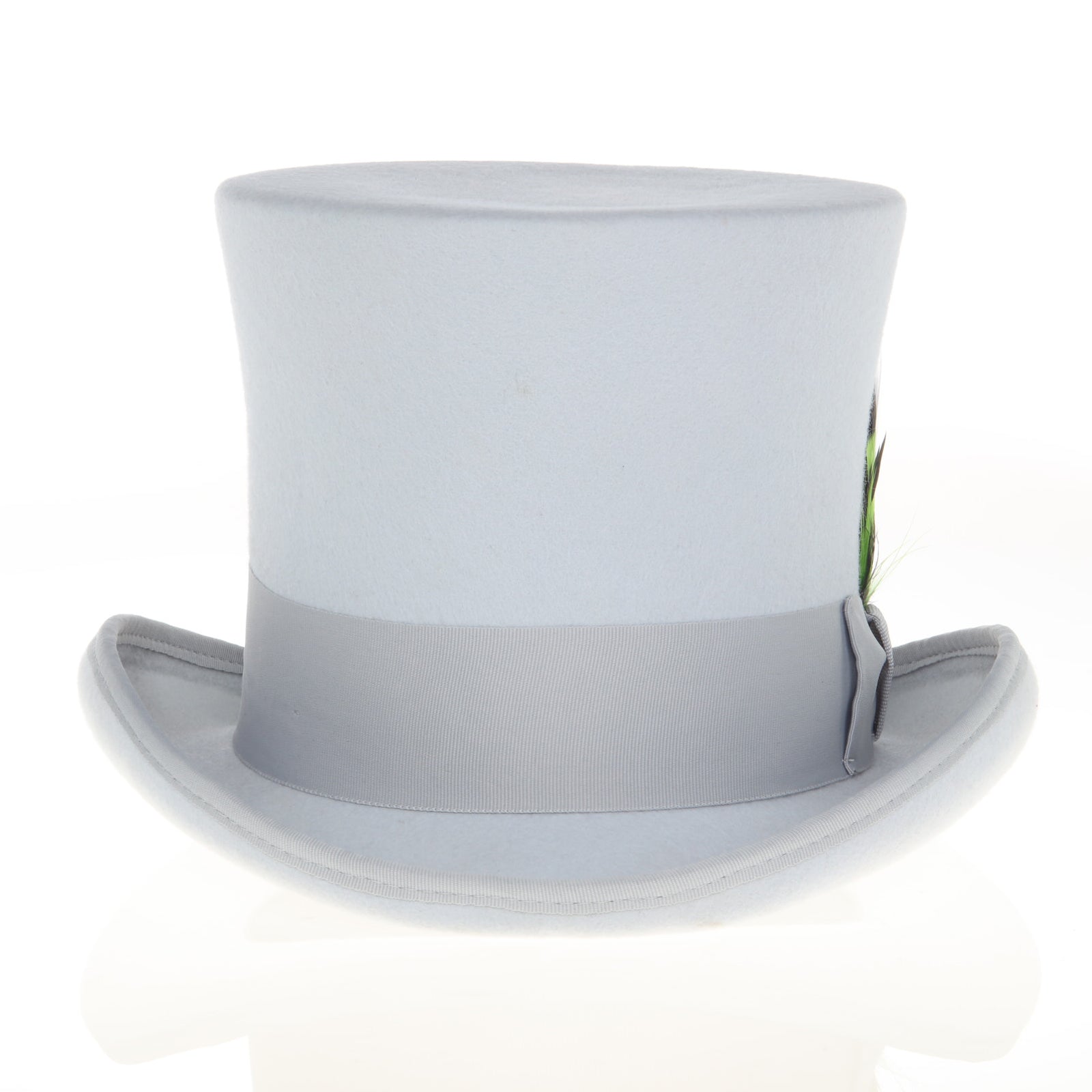 Men’s Tall 100% Wool Dress Top Hat in Light Grey