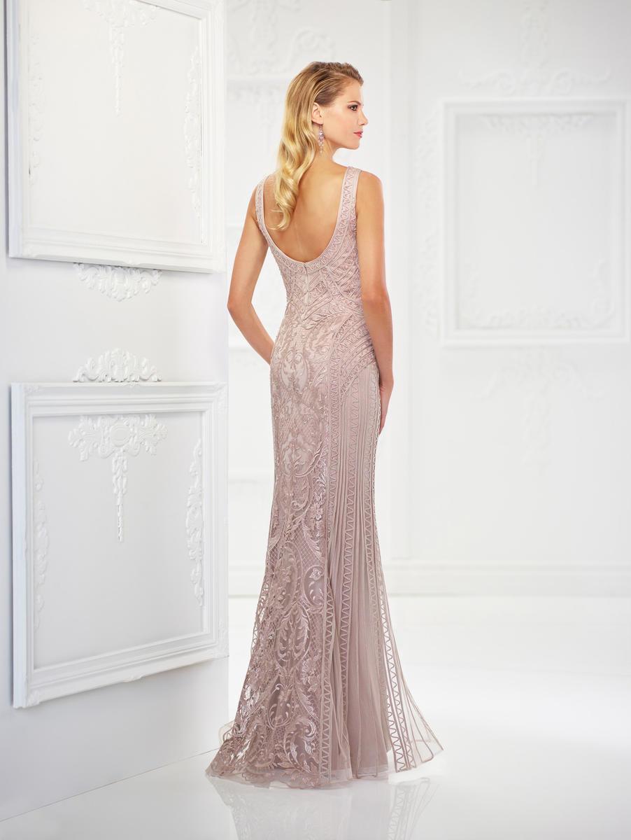 118975 Sleeveless Ribbonwork Evening Gown