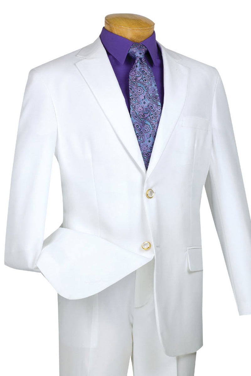 Men’s Slim Fit Poplin Club Sport Coat Blazer in White