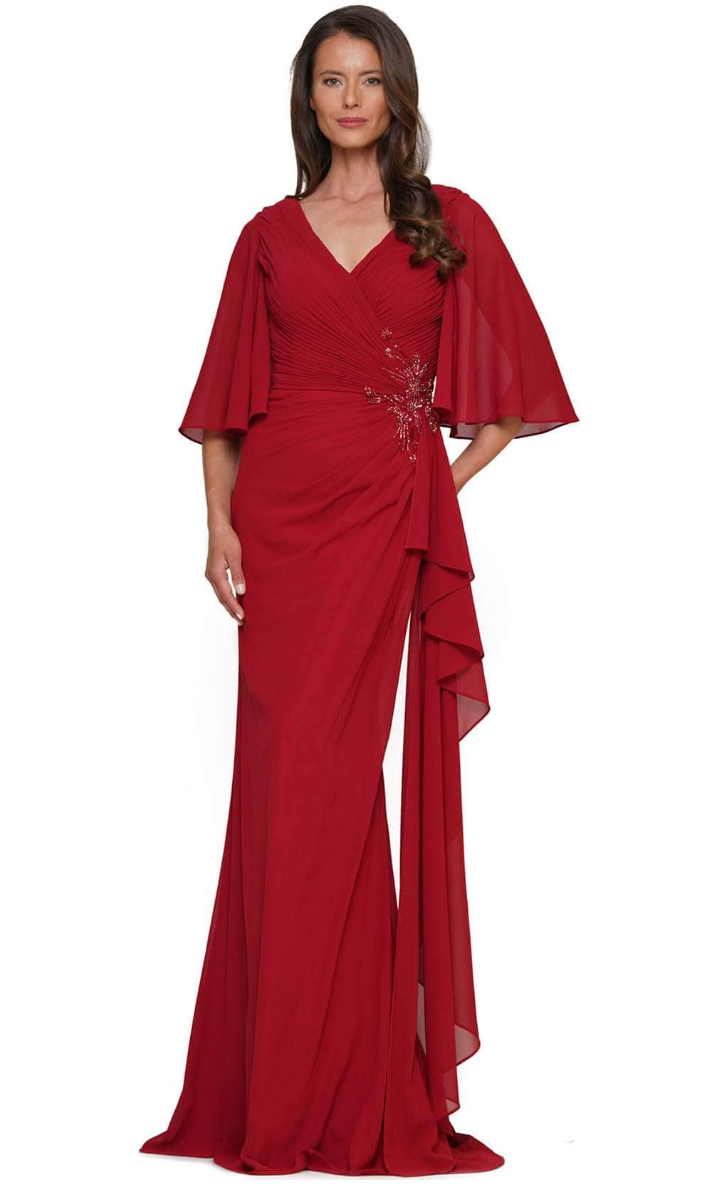 Chiffon V-Neck Evening Gown