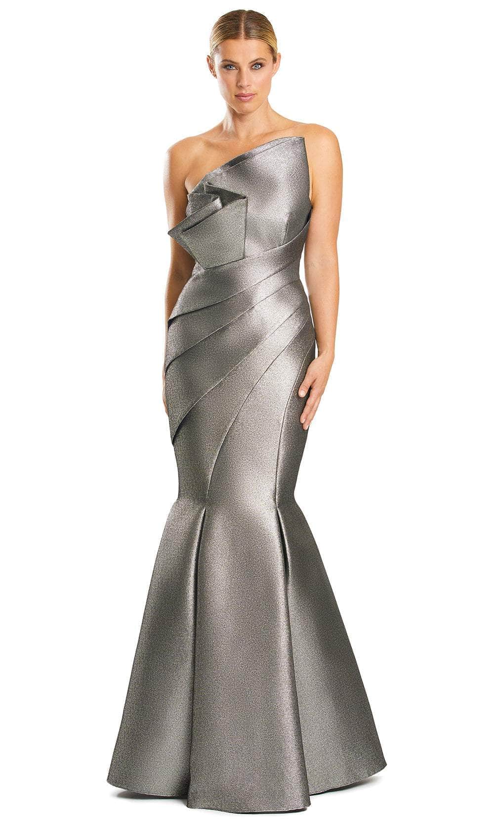Fold Over Asymmetrical Evening Dress