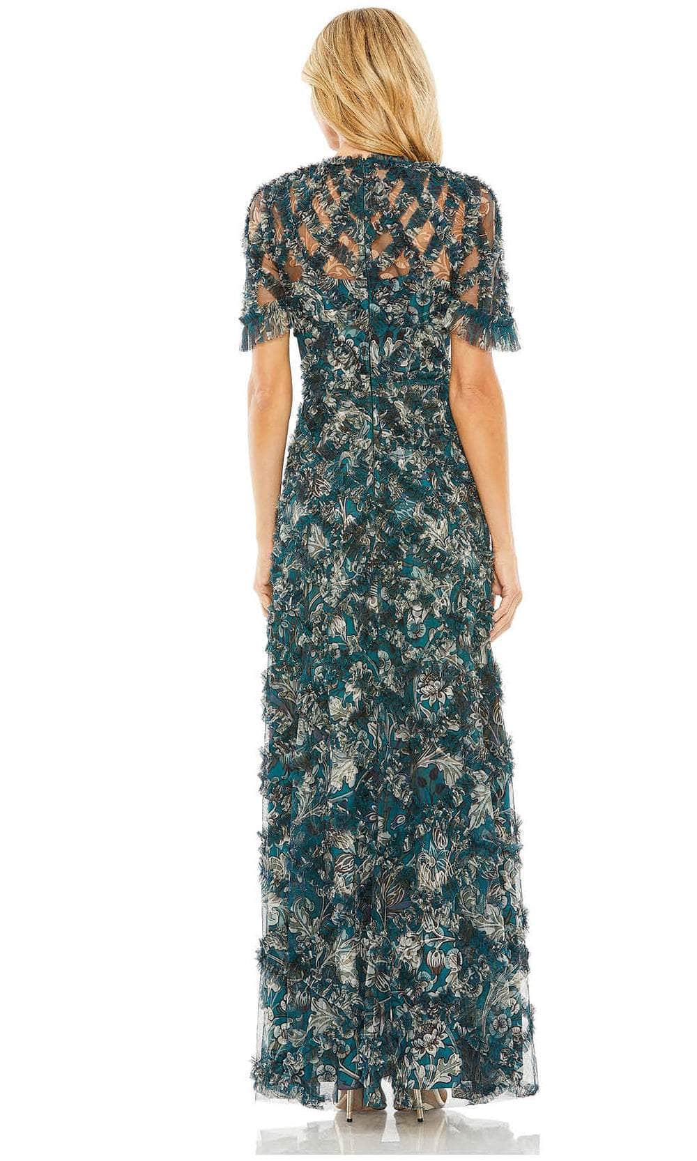 Ruffle Detail Evening Dress