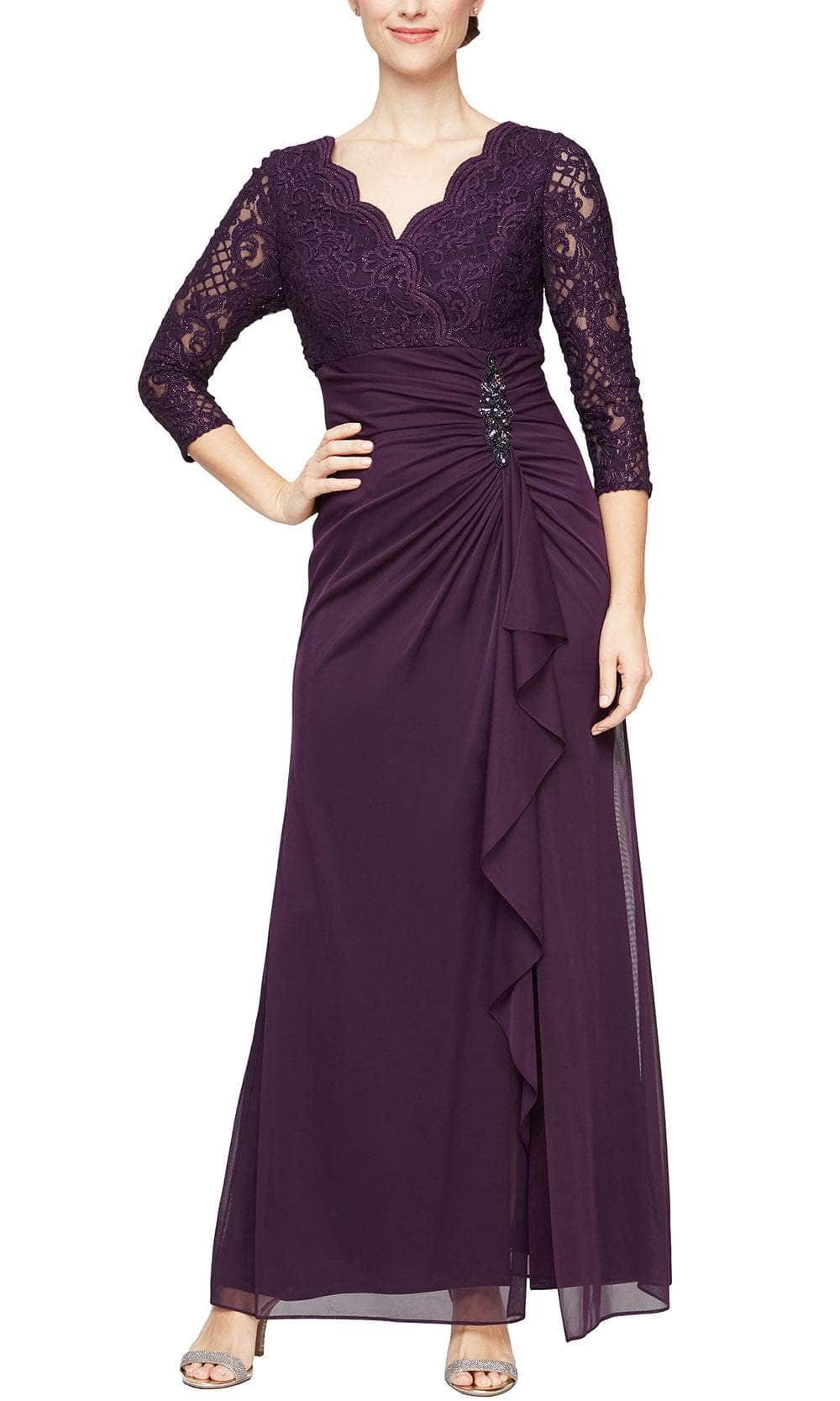 Scallop Lace Evening Dress