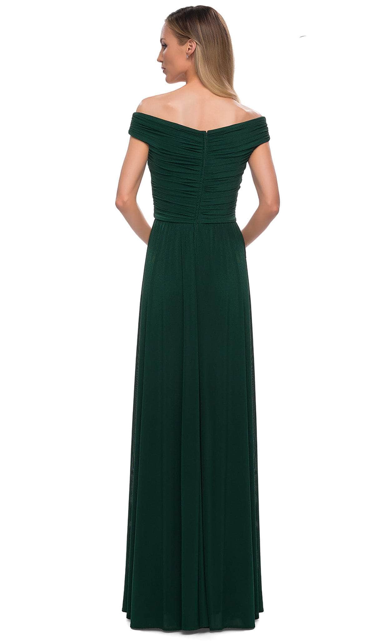 29168 Off Shoulder Ruched Mother of the Bride Dress