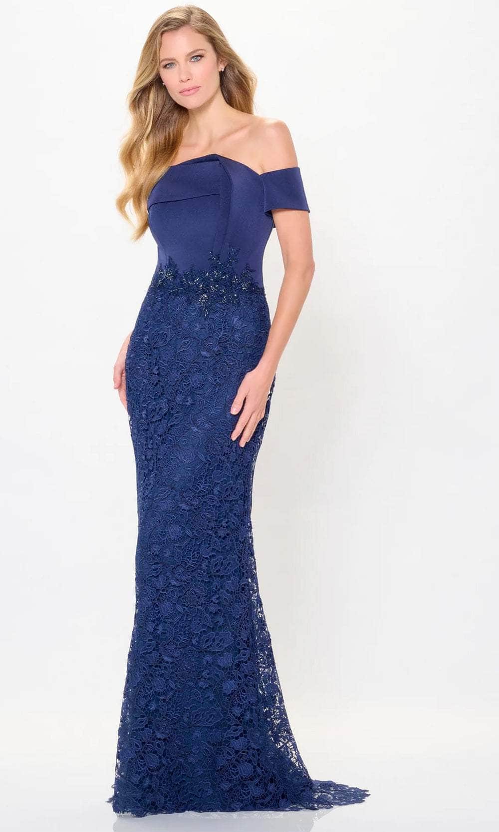 Draped Off Shoulder Evening Dress
