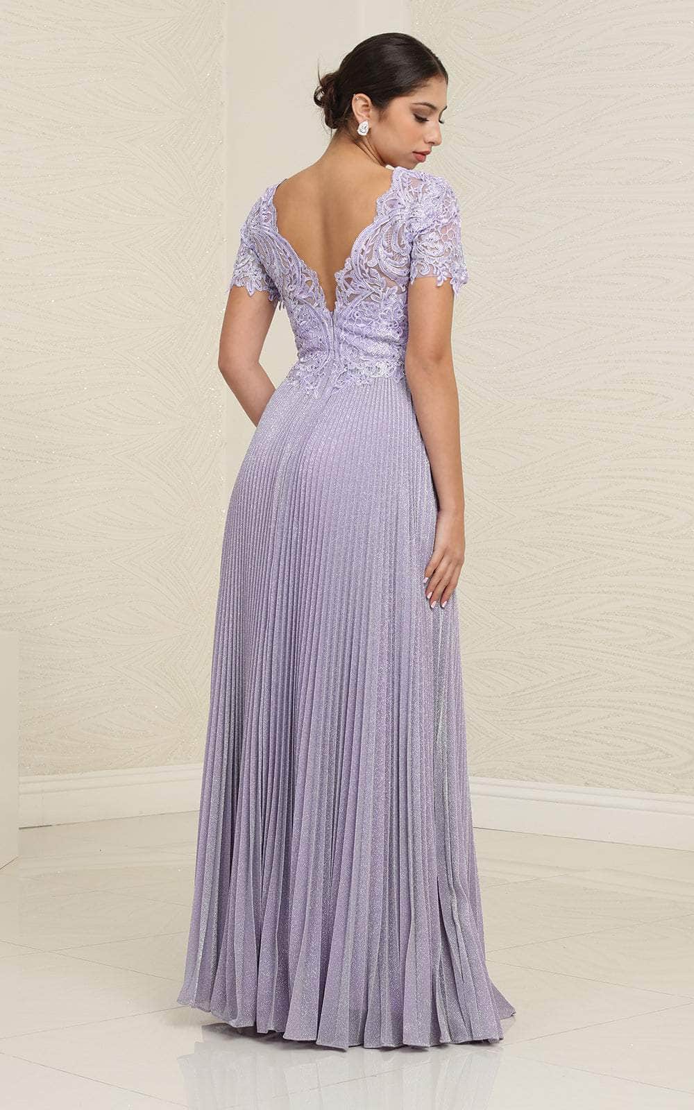Scallop Modest Pleated A-line Gown