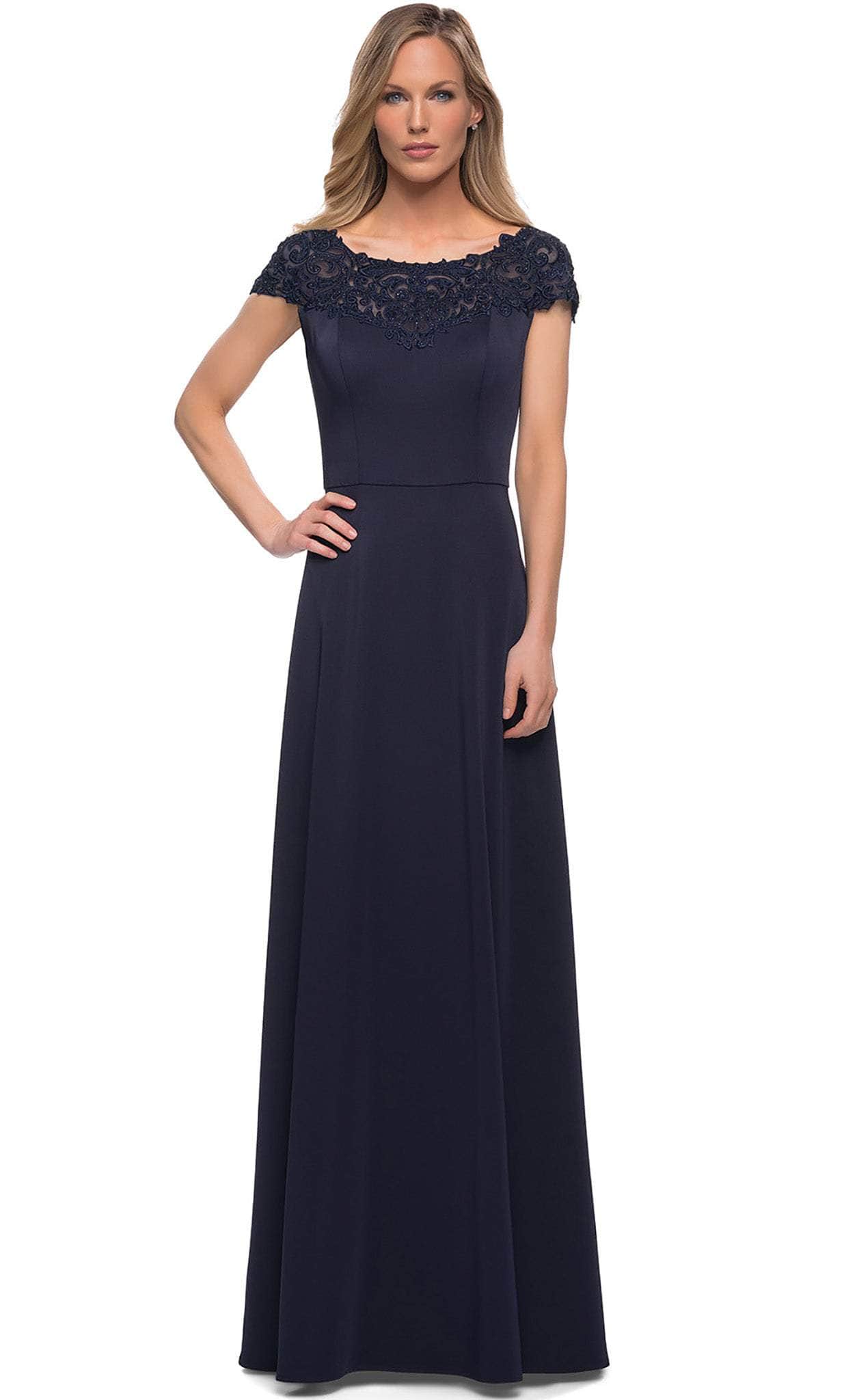 29511 Bateau A-Line Evening Dress