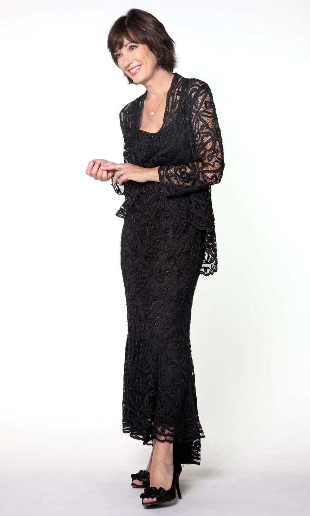 High-Low Beaded Evening Gown