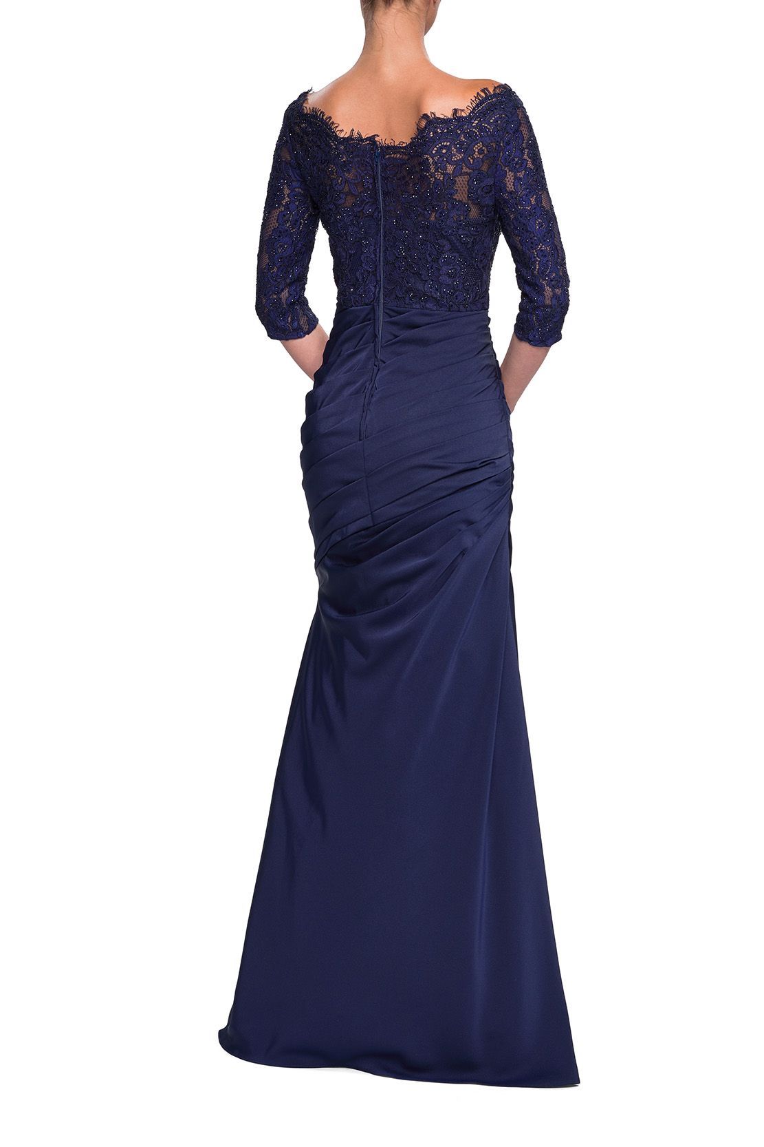 24926 Off-Shoulder Ruched Mermaid Gown