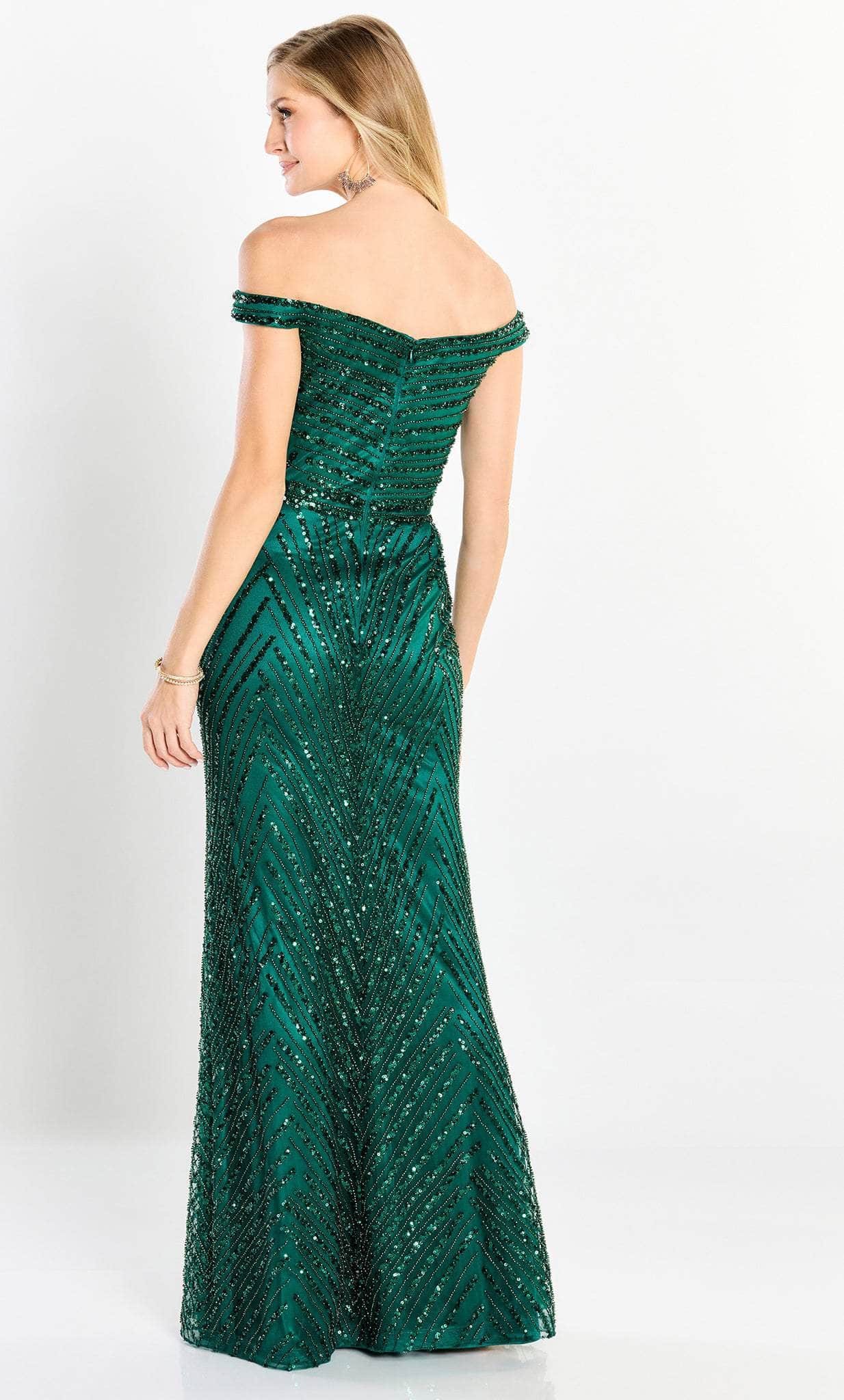 Sequined Off Shoulder Gown