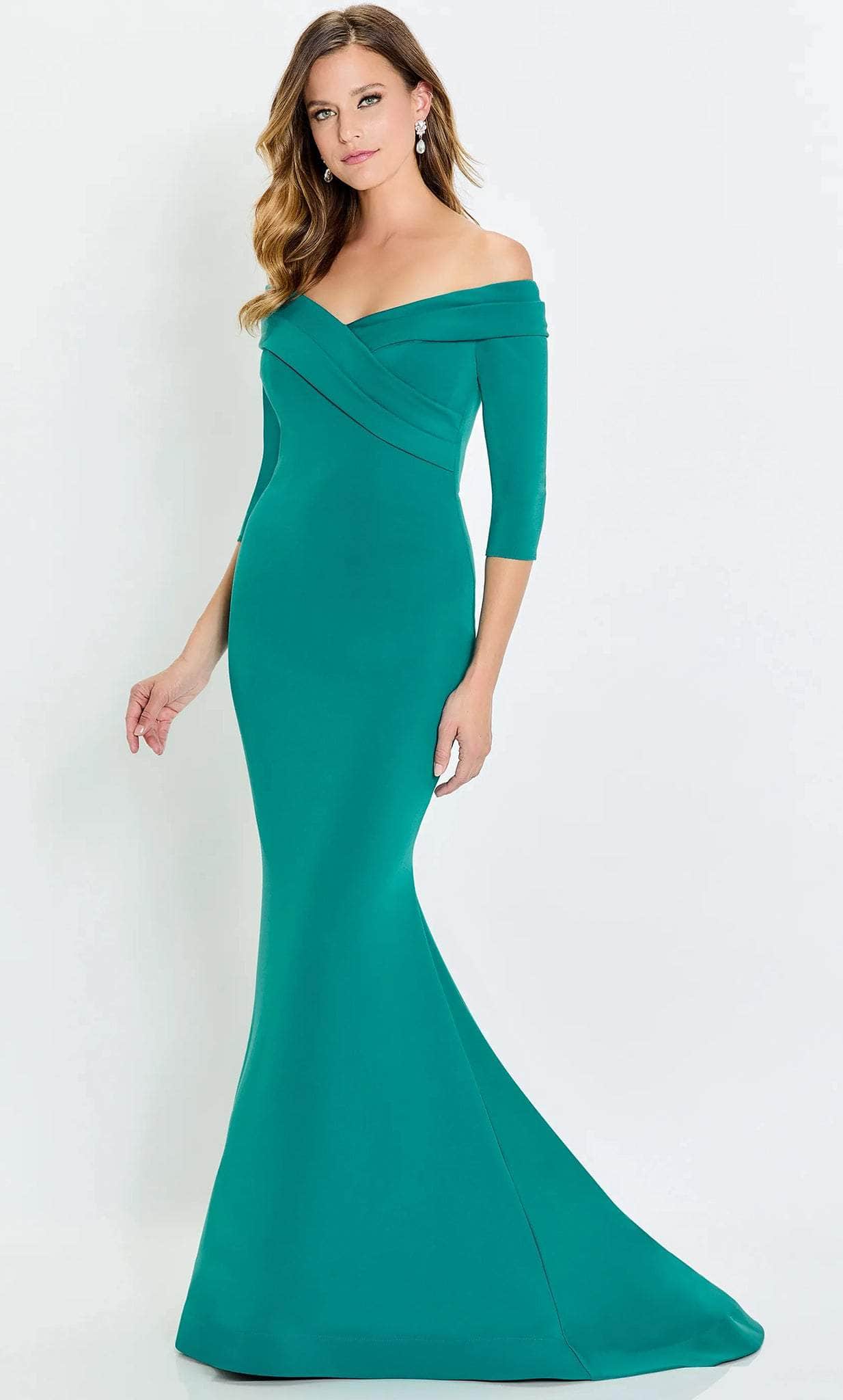 Quarter Sleeve Mermaid Evening Gown