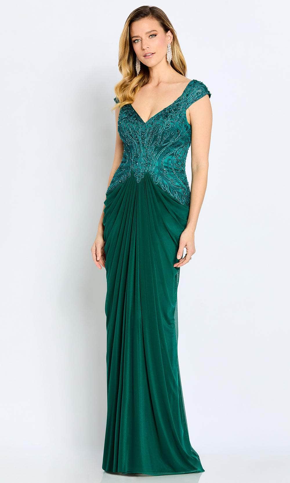 Draped Sheath Evening Gown