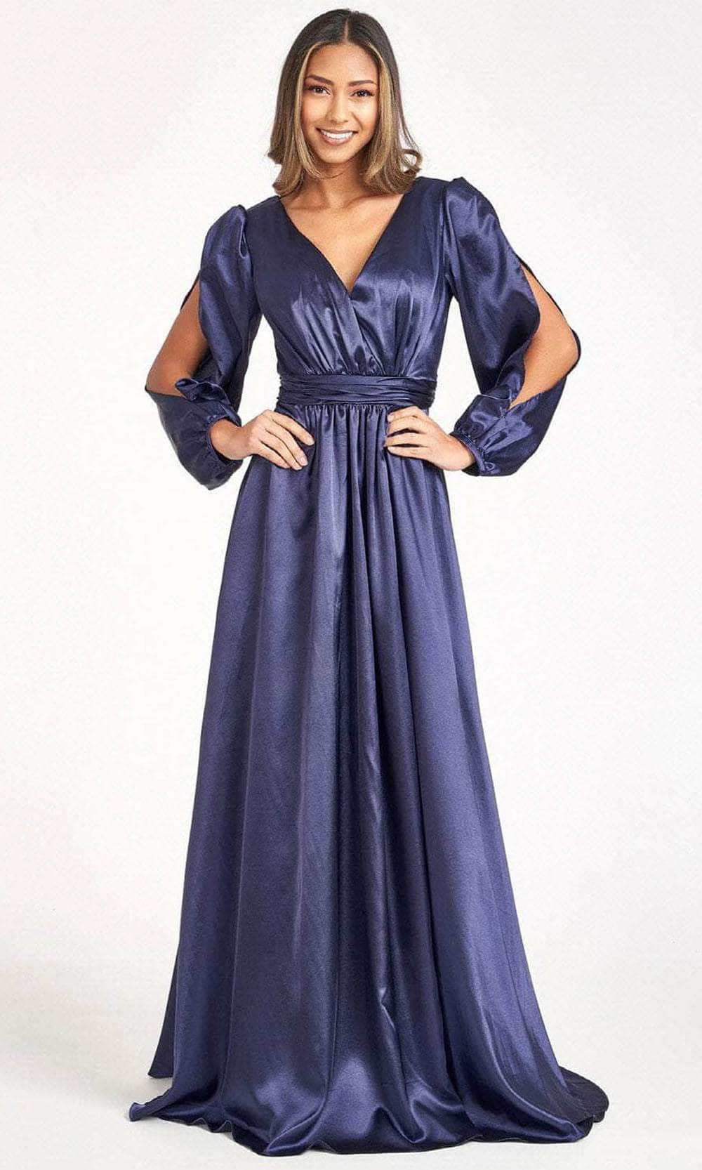 Split Sleeve High Slit Evening Dress
