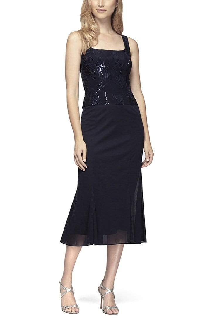 296267 Square Neck Two Piece Sheath Dress