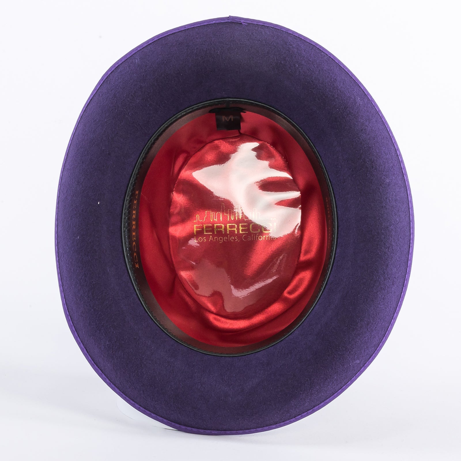 Mens Classic Gangster Godfather Wool Dress Hat in Purple