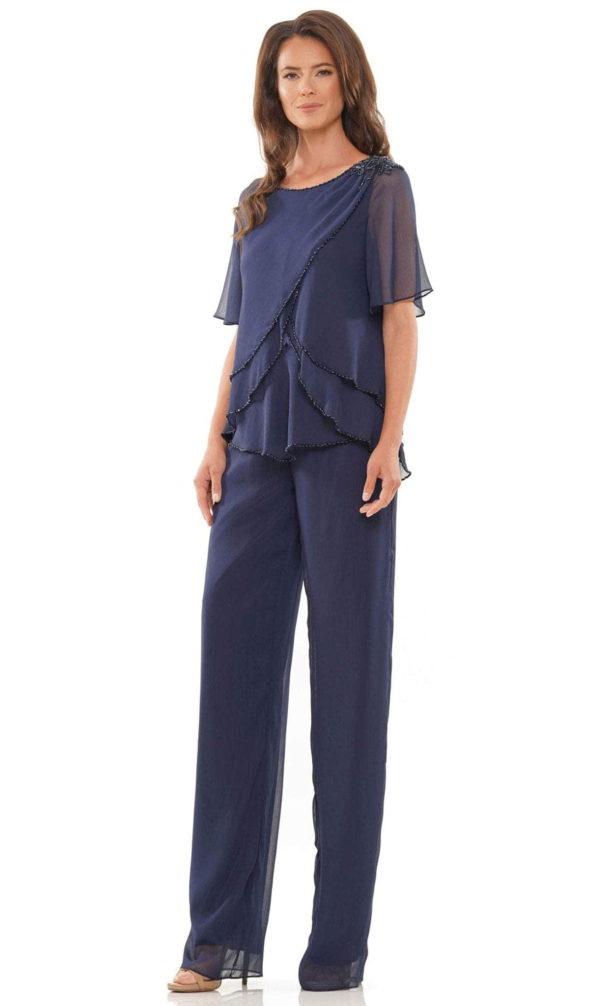 Short Sleeves Bateau Neck Pantsuit