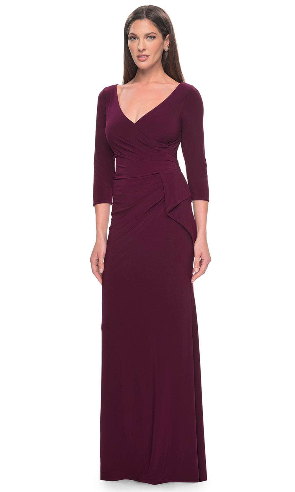 Quarter Sleeve Jersey Evening Dress