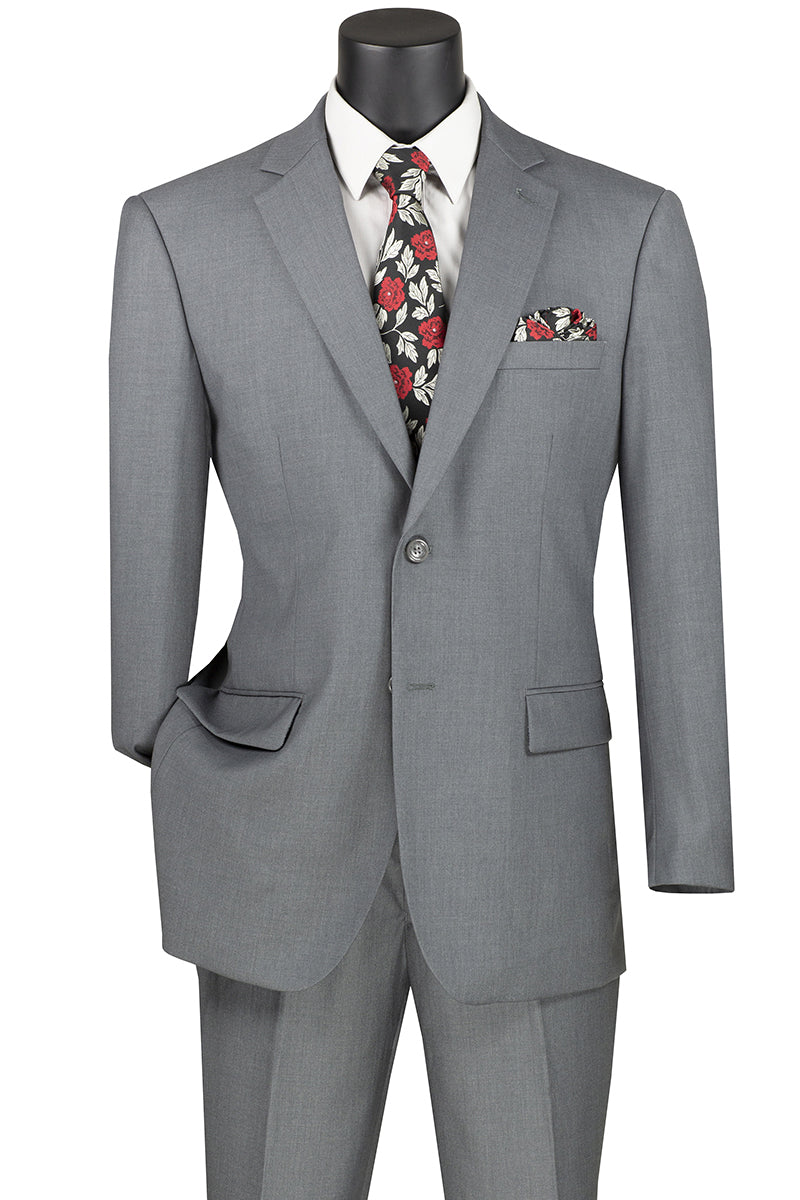Mens Modern Fit 2 Button Suit in Grey