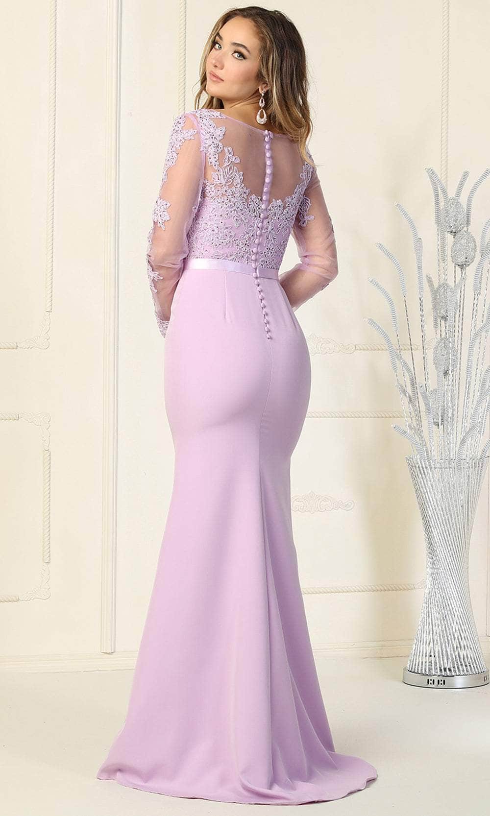 Illusion Bateau Formal Gown