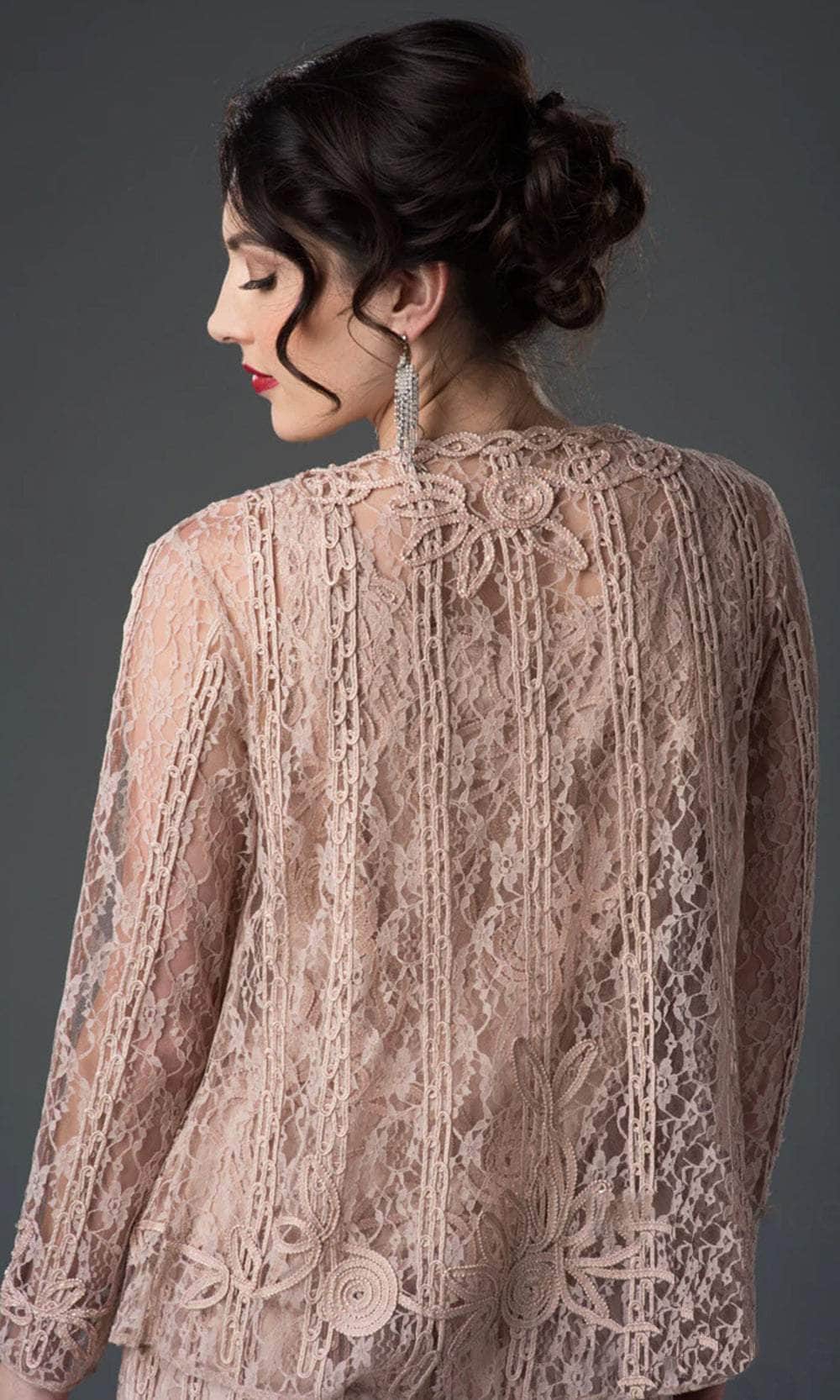 Embroidered Circle Skirt Three Piece Gown