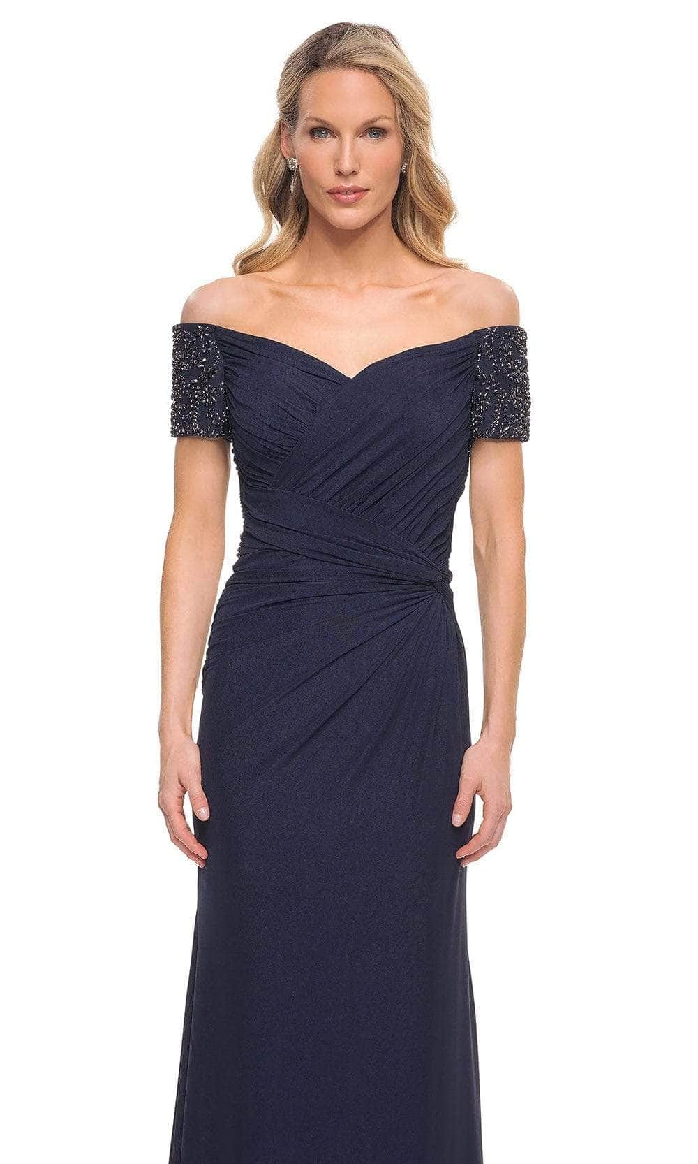 Off Shoulder Sleeve Formal Dress 30057SC