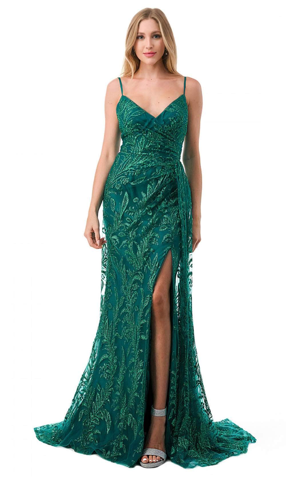 V-Neck Sleeveless Prom Gown