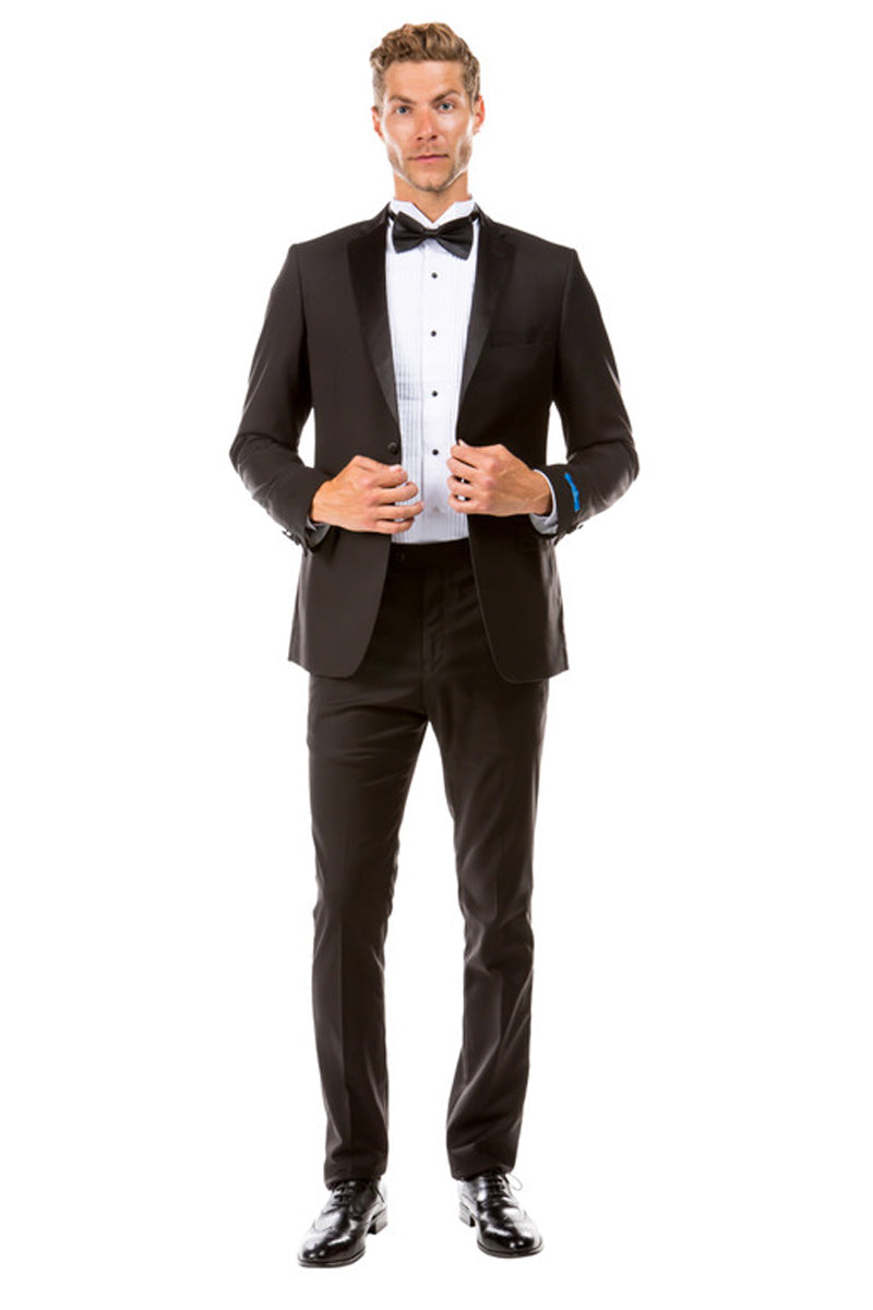 Men’s Two Button Slim Fit Wedding & Prom Tuxedo in Black