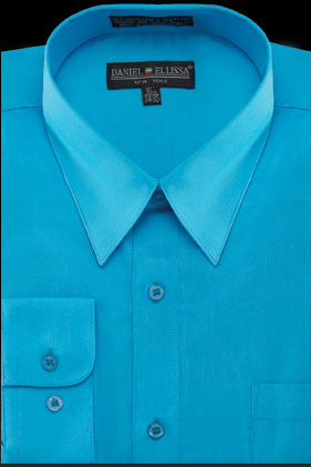 Men’s Regular Fit Basic Dress Shirt in Turquoise