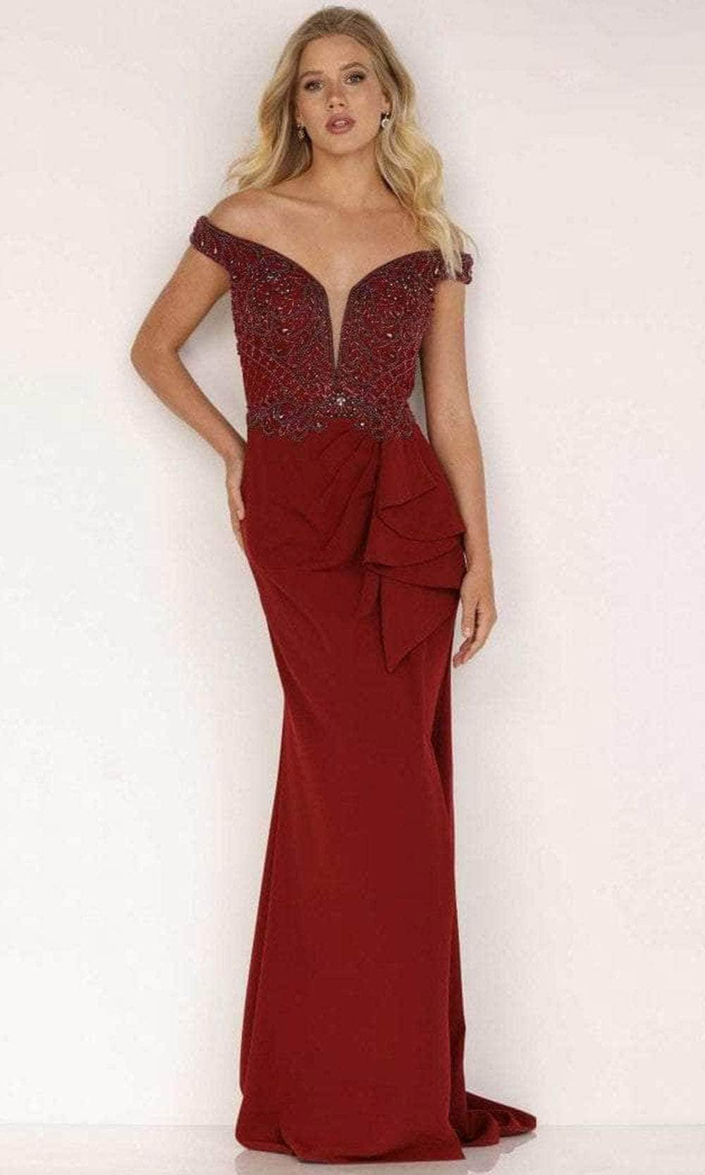 Off Shoulder Draped Evening Dress