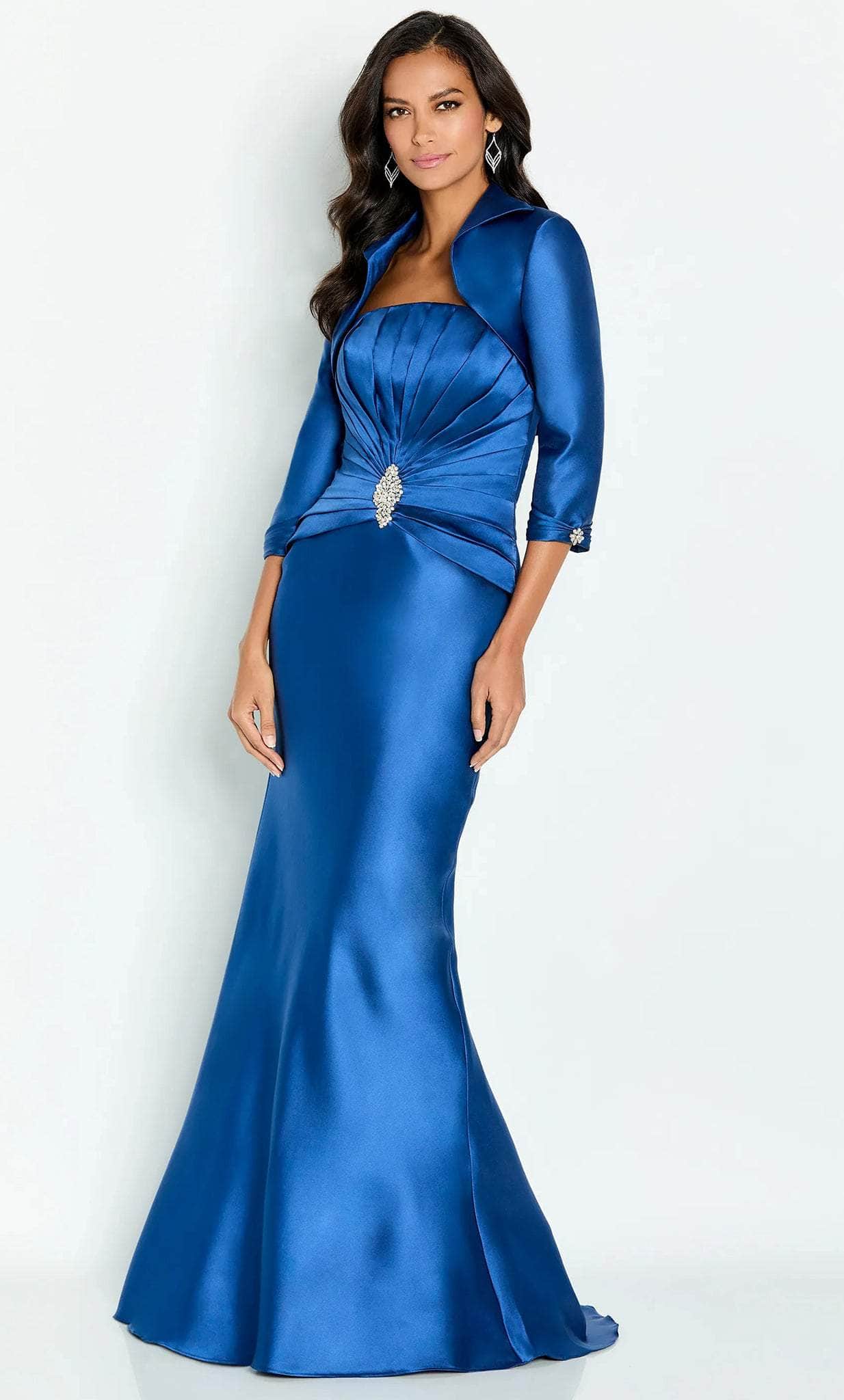 Pleated Strapless Mother of the Bride Dress With Jacket