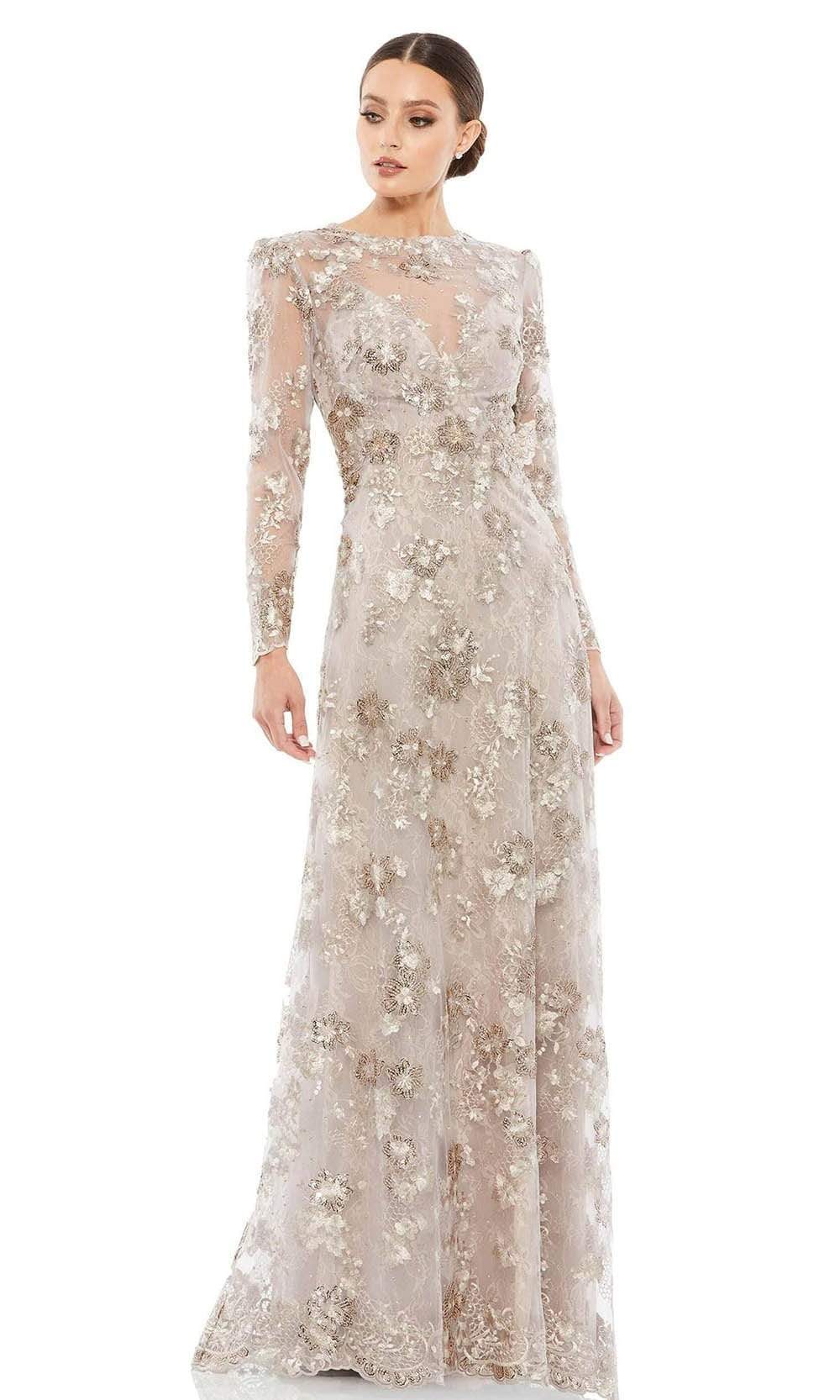 67875D Illusion Jewel A-Line Evening Dress