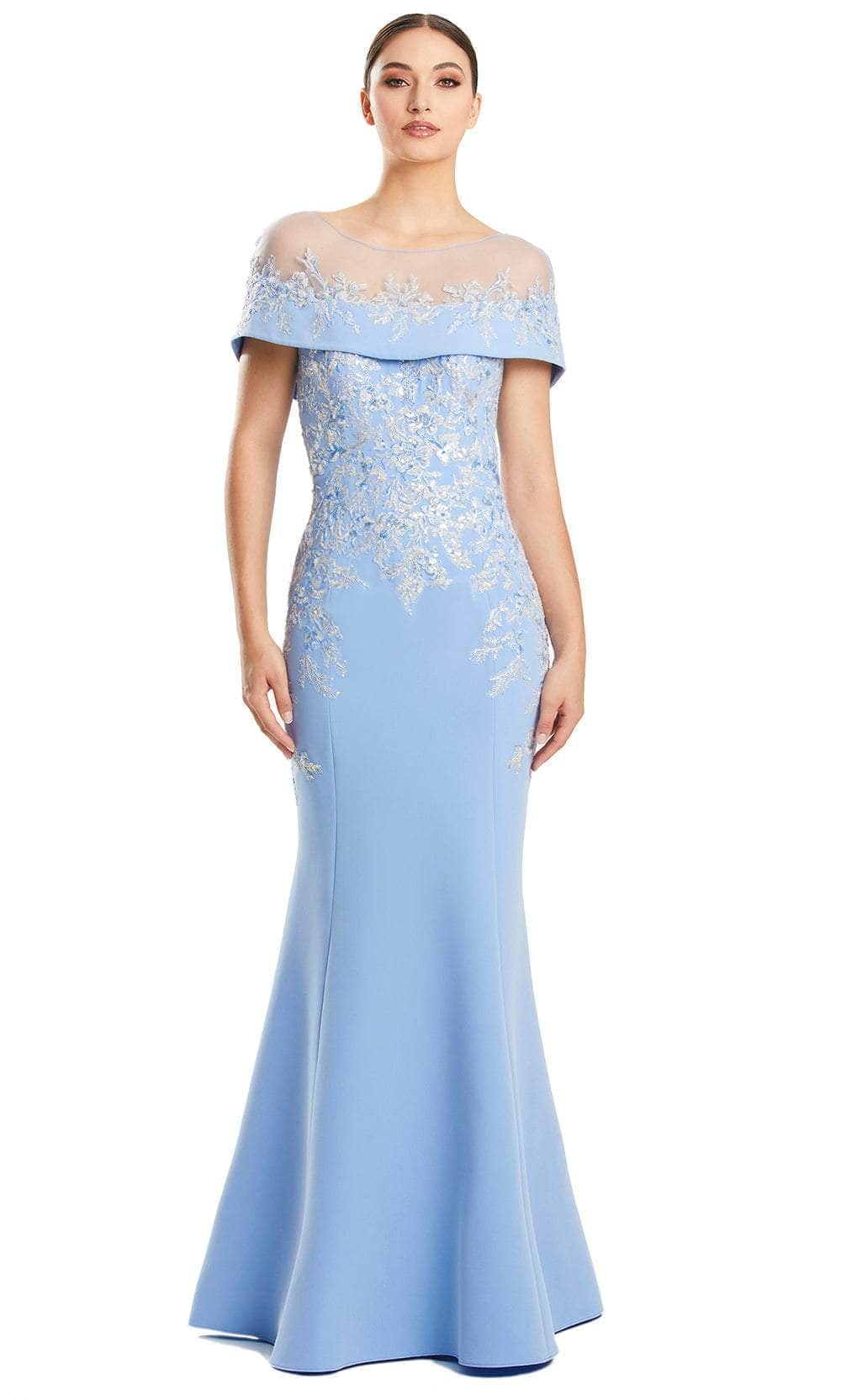 Illusion Embroidered Mother of the Bride Dress