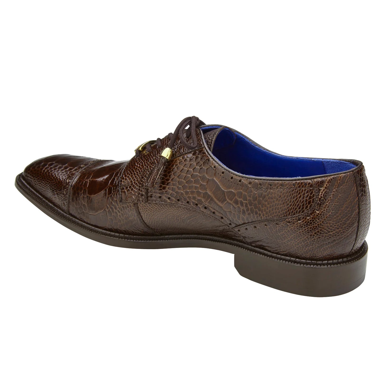 Men’s Belvedere Batta Cap Toe Ostrich Dress Shoe in Brown