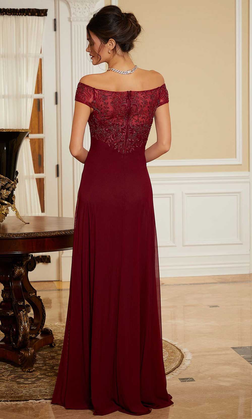 Embroidered Bodice Evening Gown
